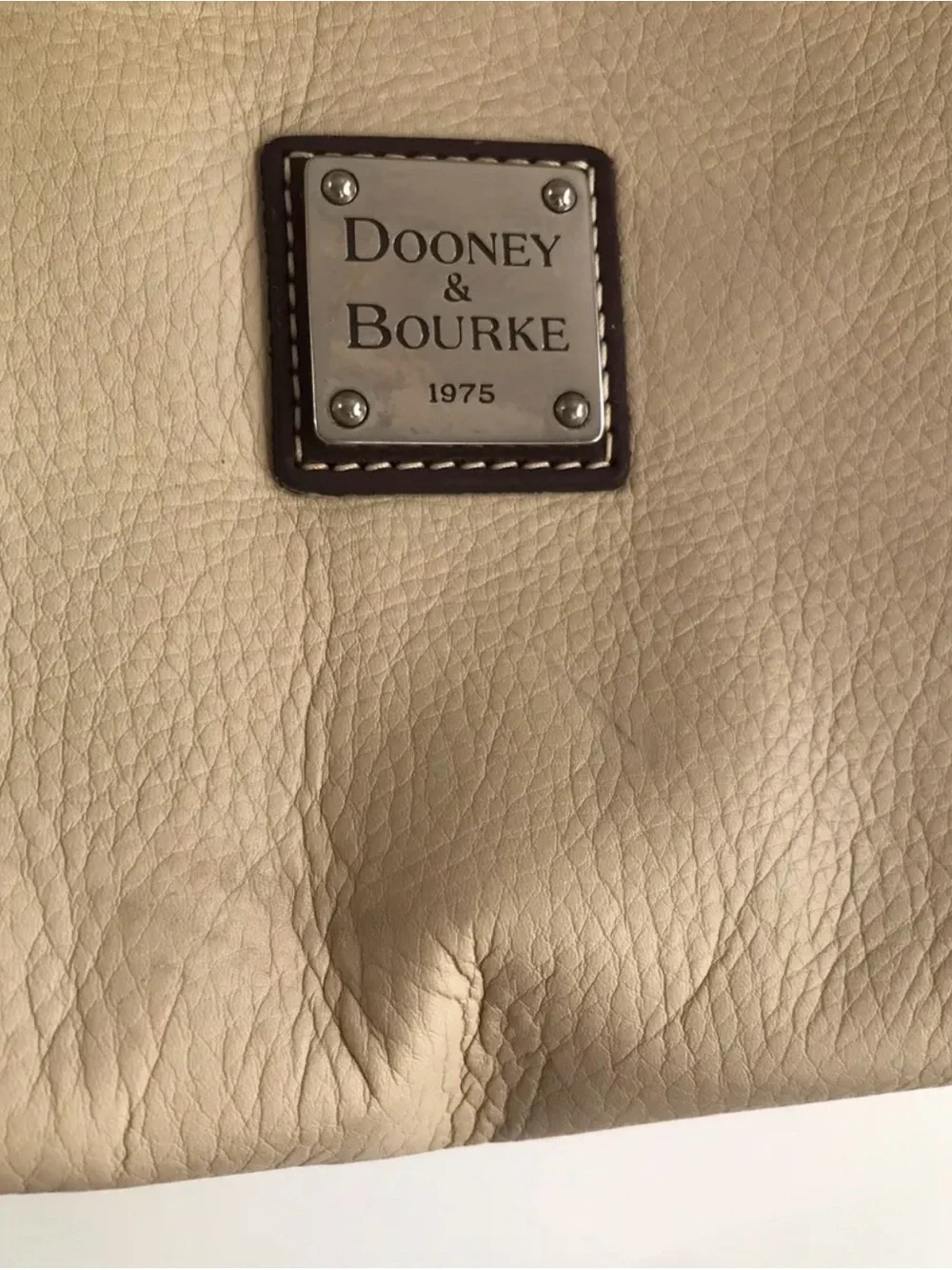 Y2K 2008 cream Dooney & Bourke leather hobo medium bag dark brown leather trim